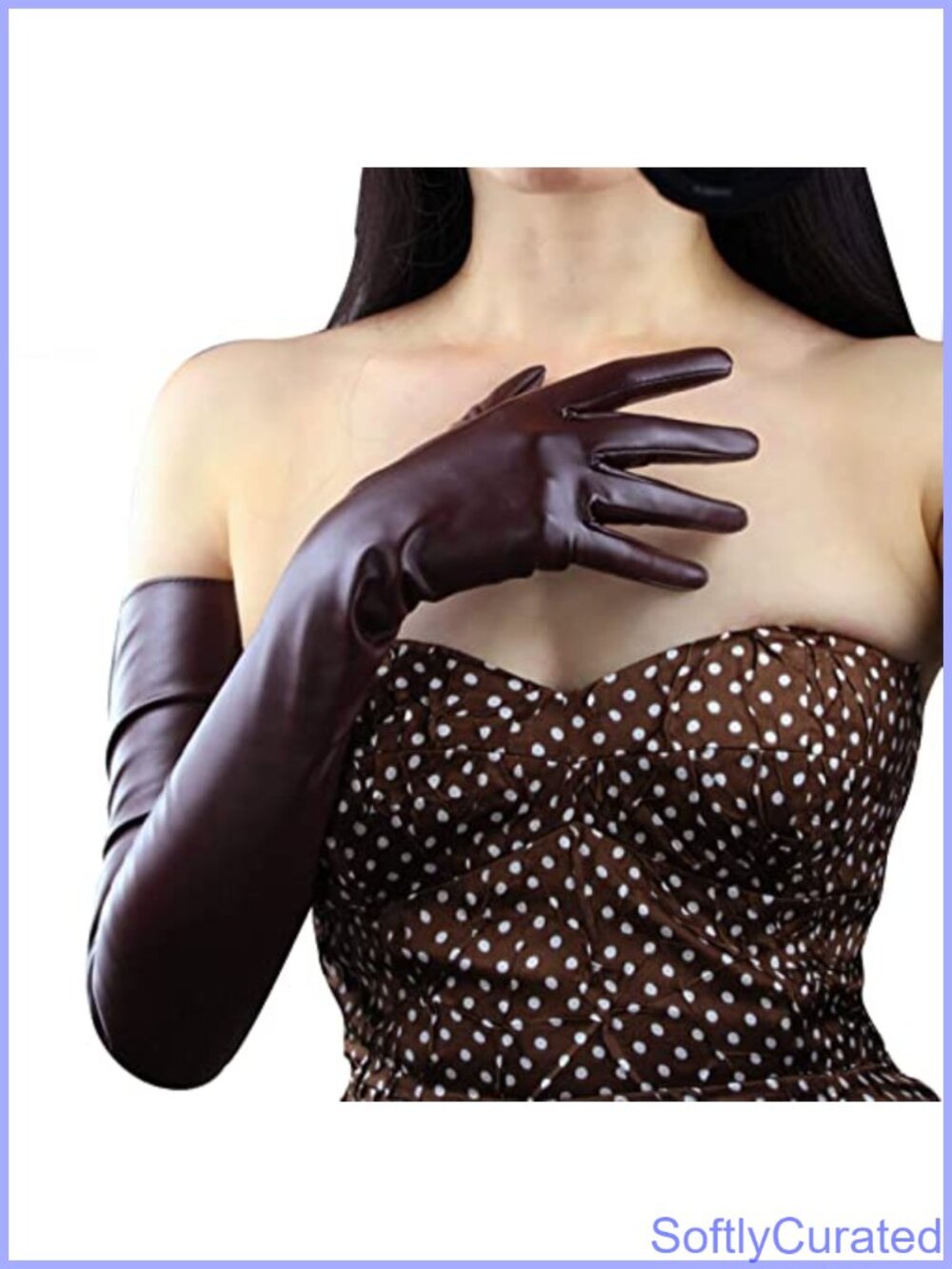 Long Faux Leather Gloves 28 Inch Shoulder Length Cosplay Costume